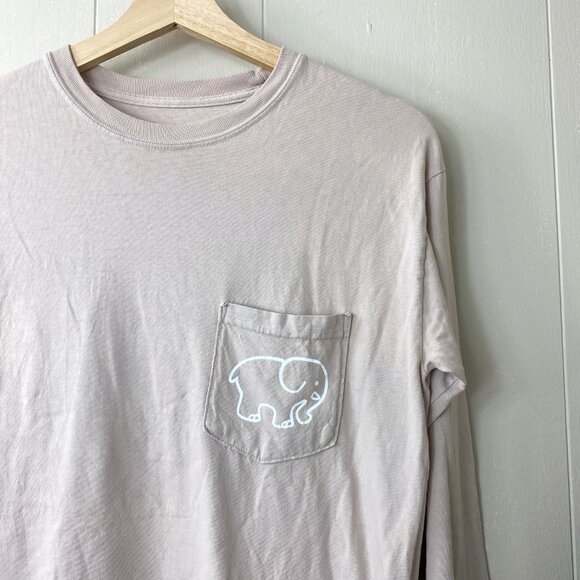 Ivory Ella Womens Long Sleeve T-Shirt Graphic Elephant Double Sided Peach Small - Picture 2 of 7